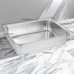 BierBear stainless steel litter box interior close-up highlights a non-stick surface for easy cleaning.