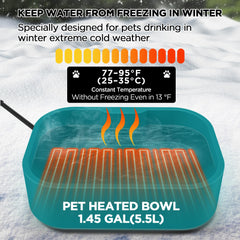 BietrunPro 5-5L water bowl used outdoors for winter hydration