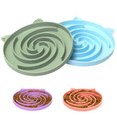 Bifeaw slow feeder bowl with spiral pattern promotes paced eating.