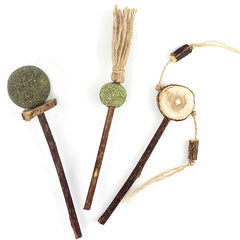 Bigpomelos 3PS catnip toy set packaging displays natural materials and variety.