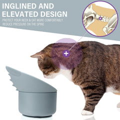 Bikabpet elevated tilted bowl supports neck comfort during meals