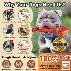 BIKIISEN Lobster Toy 14cm size for easy grip by large dogs