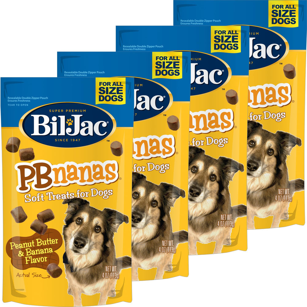 Bil-Jac PB-Nanas soft treats pack 4oz ideal for training rewards.