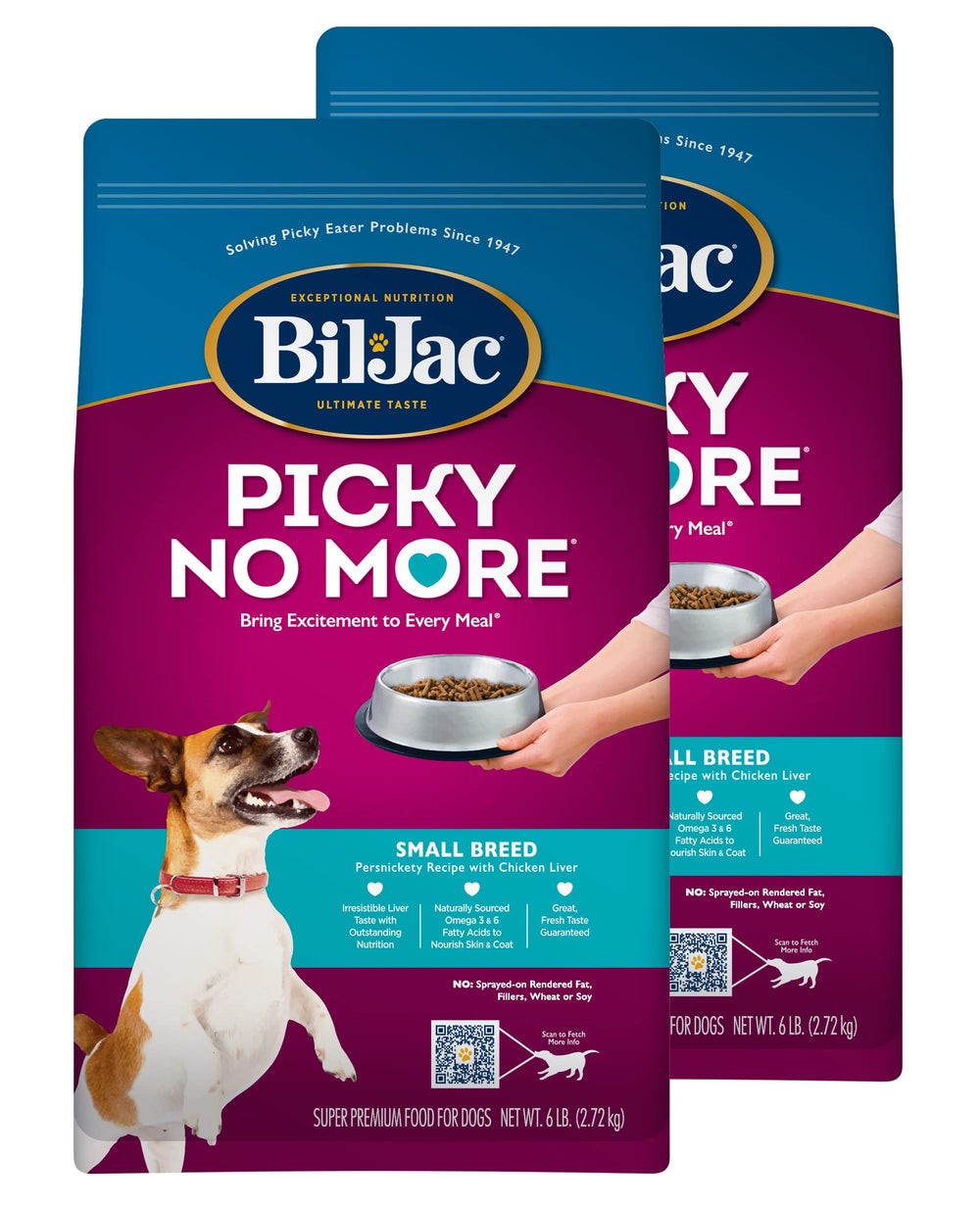 Bil-Jac Picky No More Small Breed bowl closeup shows enticing flavor for picky eaters.
