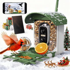 Bilibara bird-feeder camera front view showcases 2K HD live streaming for backyard viewing.