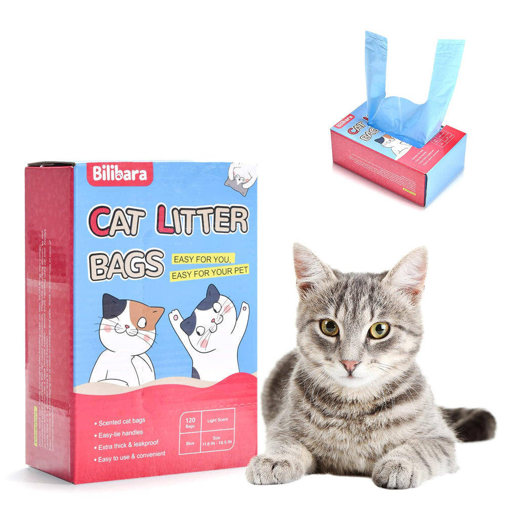 Bilibara cat litter bags packaging shows a 120-count box for easy waste disposal.