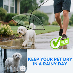 BillionChains dog umbrella with inside leash hook keeps dog close during walks