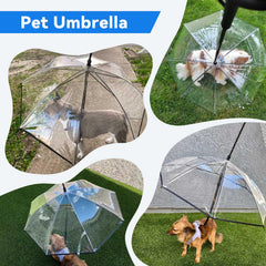 BillionChains dog umbrella tilted 45 degrees to ease use and cover
