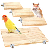BILLIOTEAM 4size bird platforms assembly setup shows space-saving corner placement for parrots.