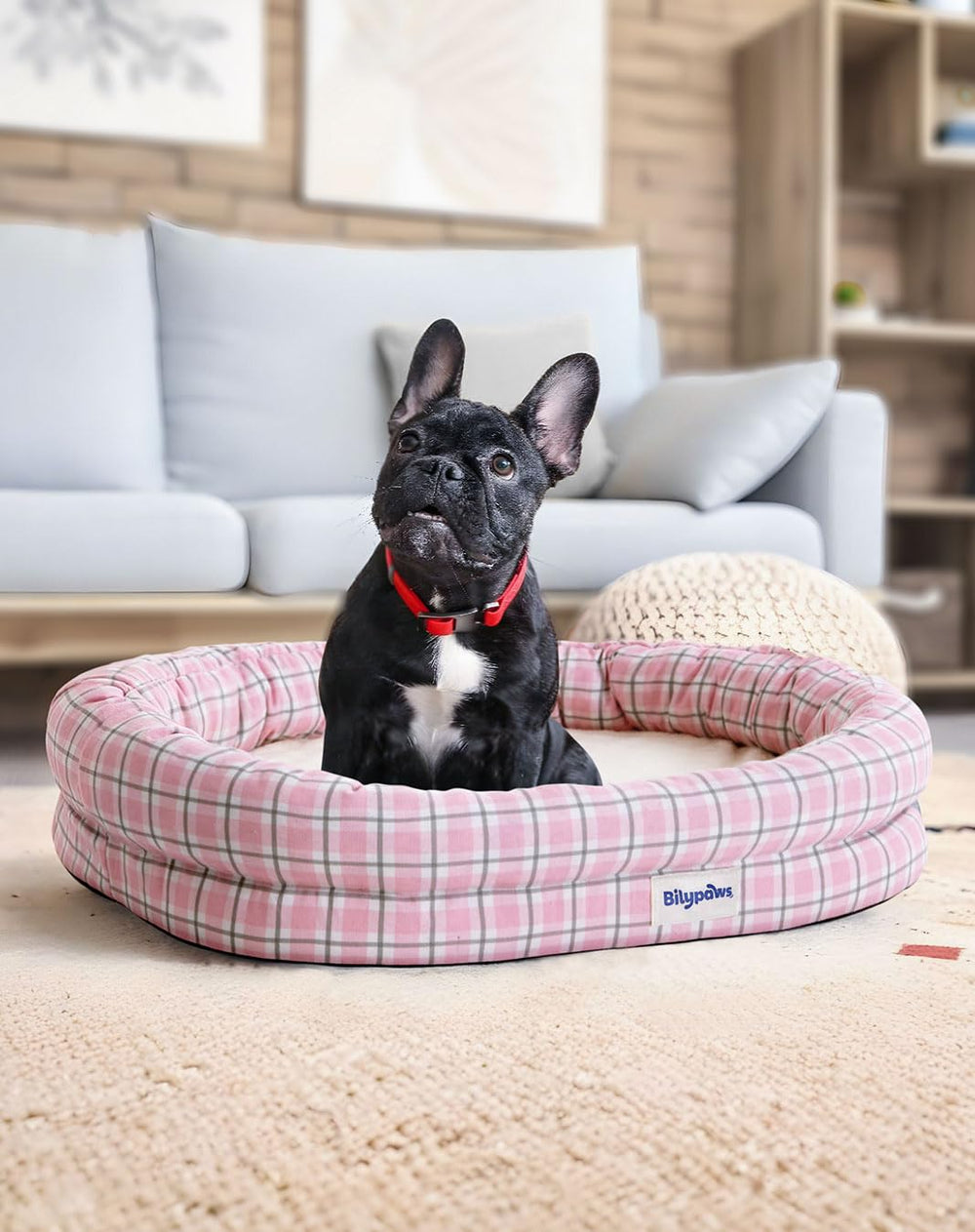 bilypaws orthopedic dog bed close-up of egg crate foam supporting joints and contouring comfort