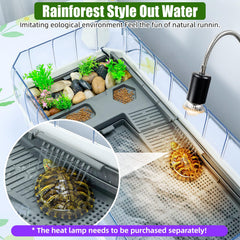 BINANO turtle habitat multi-stage filtration preserves clean water for healthy turtles