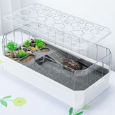 BINANO turtle habitat spacious tank front view highlighting roomy living space for baby turtles and easy viewing