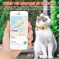 BINGPET adjustable AirTag collar with holder fitting 7.8 to 11.8 inches