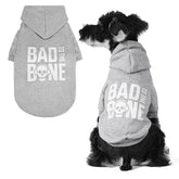 BINGPET Bad to the Bone hoodie front view shows warm fleece for cold days