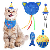 BINGPET cat birthday bandana promotes festive look and comfy wear for indoor celebrations.