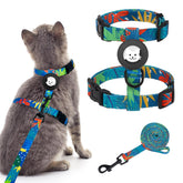 BINGPET cat harness in green leaves pattern for comfortable daily wear.