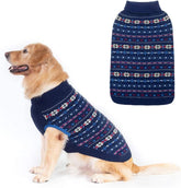 BINGPET dog sweater snowflake pattern worn for festive holiday photos