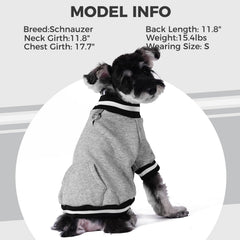 BINGPET dog sweatshirt grey back pocket for small-item storage on walks.