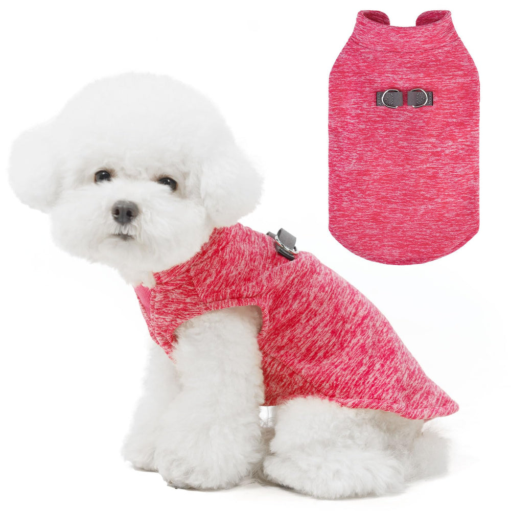 BINGPET fleece vest dog back view showcasing warm comfort on walks