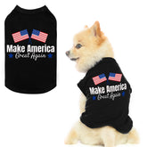 BINGPET Fourth of July dog shirt front view offering breathable comfort for sunny outings