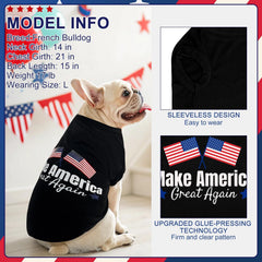 BINGPET Patriotic dog shirt back graphic highlighting durable print for July 4th events