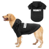 BINGPET security dog hoodie front view shows snug fit and soft fleece warmth.