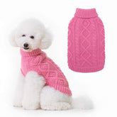 BINGPET thermal knitted dog sweater front view offers warm comfort for chilly outdoor walks