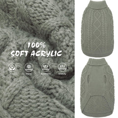 BINGPET thermal knitted dog sweater turtleneck closeup highlights soft stretch fabric