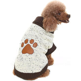 BINGPET Turtle Neck Dog Sweater front view with warm knit and bone pattern for chilly walks