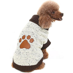 BINGPET Turtle Neck Dog Sweater front view provides cozy warmth for winter walks.