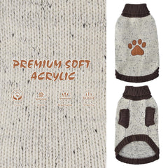 BINGPET Turtle Neck Dog Sweater close-up knit texture, soft acrylic fabric and stretch.