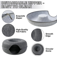 Bininl cat tunnel interior space highlights the 11-inch height for comfortable lounging.
