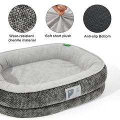 Bininl dog bed non-slip bottom detail emphasizes stable placement