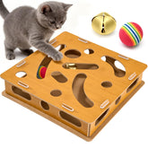 Bininl interactive wooden cat puzzle ball sparks curiosity and playful learning