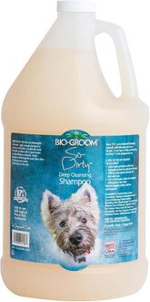 Bio-Groom So-Dirty Dog Shampoo pour bottle close-up for quick rinse cleansing.