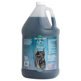 Bio-Groom Ultra-Black Shampoo pour forms rich lather for dark coats.