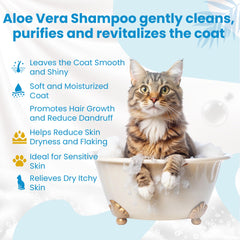 Bio PetActive Cat Shampoo foaming lather supports tearless washing and easy grooming.