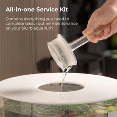biOrb Service Kit cleaning pad shows algae removal for a clearer tank interior