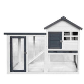 BIRASIL wood rabbit hutch exterior in gray for versatile outdoor or indoor use