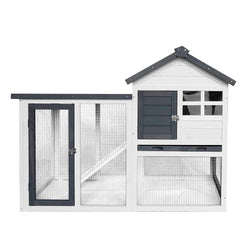 BIRASIL wood rabbit hutch exterior in gray for versatile outdoor or indoor use