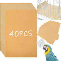 Birheatry gravel paper 11x17 inch pack demonstrates ample supply for cage bedding and quick replacements.