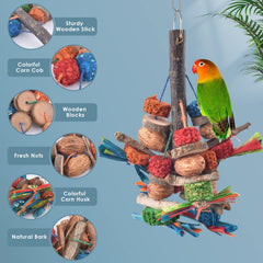 Bissap bark-nuts section offers textural variety for satisfying beak grooming