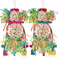 Bissap parrot foraging shredder toy with sola balls for enrichment