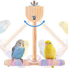 Bissap Bird Stand Perch Toy top view with dual perches promoting active play