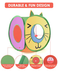 Bissap Pop Up Cat Cube hole-peephole: three 8.2-inch openings invite curious exploration.