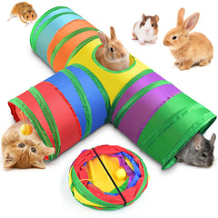 Bissap rabbit tunnel collapsible rainbow, safe indoor exploration.