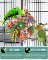 Bissap Wooden Beak Exercise Toy supports beak shaping and muscle use during play.