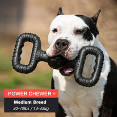 BiteKing tug-war toy image captures interactive play with medium dogs.