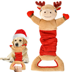 BitPeUG Christmas dog toy with squeaker and tail rattle for engaging play.