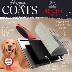 Bixy Pixy dog slicker brush large long-hair detail targets mats on doodles.